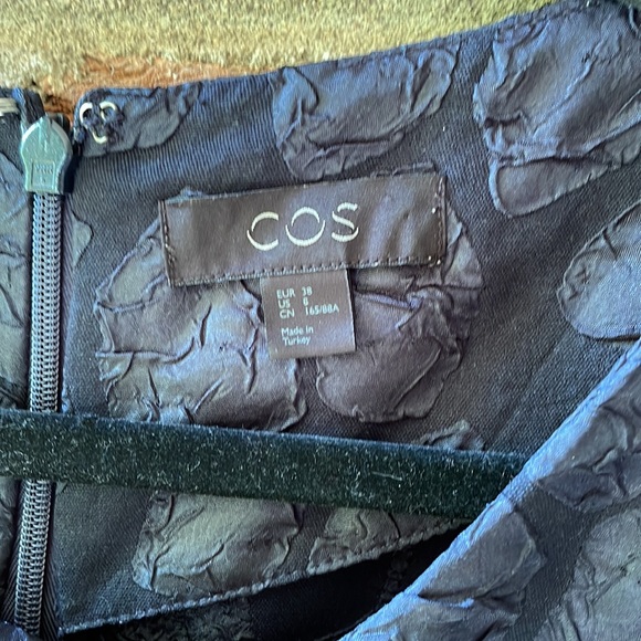 COS navy leopard appliqué print dress - Picture 3 of 4